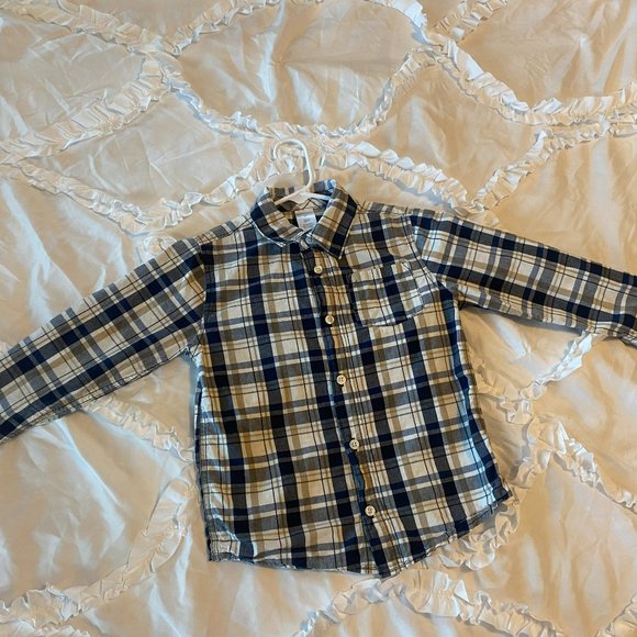 Set of 2 Gymboree boys size 5t plaid long sleeve button-down shirts - Picture 2 of 13